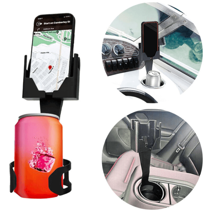 Adjustable 360 Rotating Car Cup Holder Mount Bracket for Mobile Phone