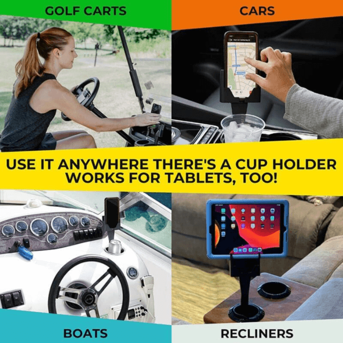 Adjustable 360 Rotating Car Cup Holder Mount Bracket for Mobile Phone