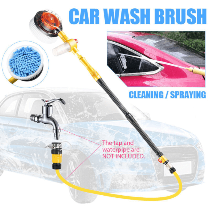 Car Wash Rotating Brush Cleaning Tool Set - Perfect for Car Detailing & Easy Cleaning